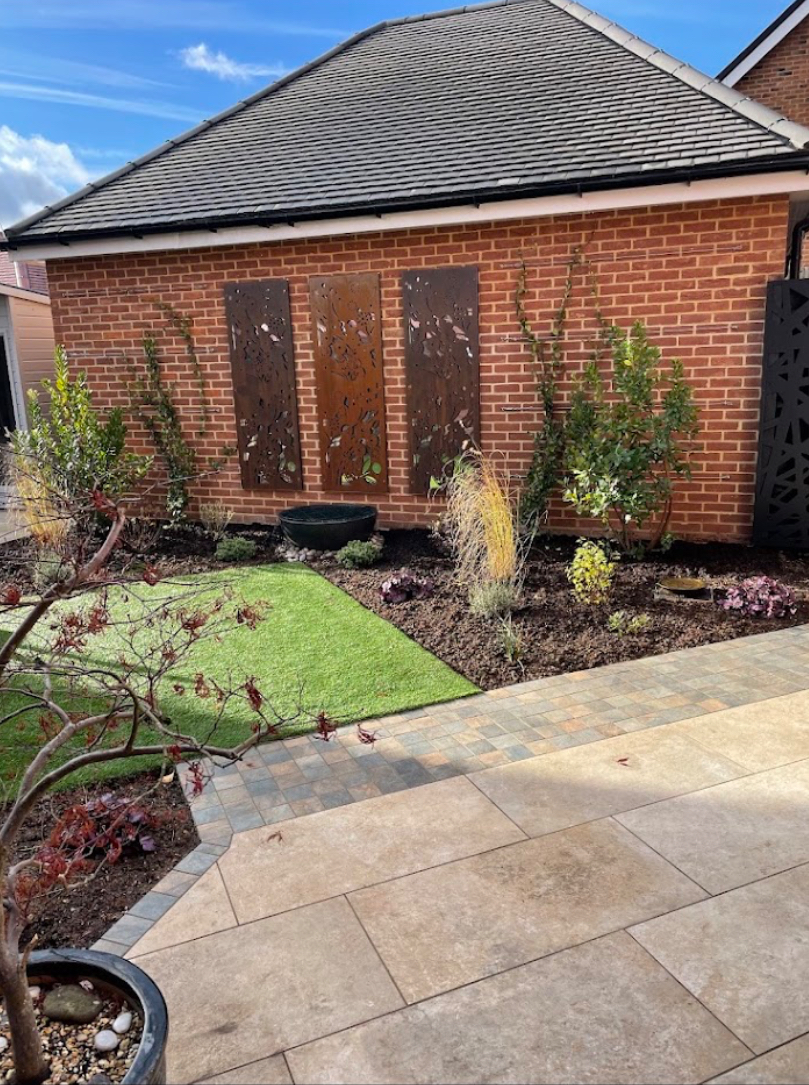 Patio repair work in progress in Haslemere, Surrey