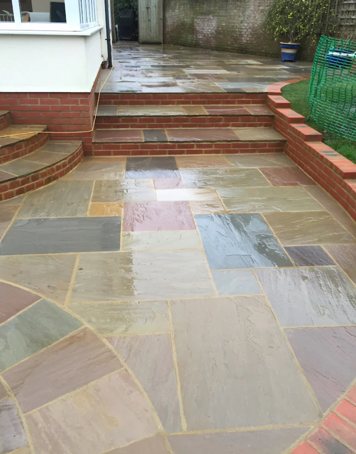 Indian sandstone patio installed in Haslemere, Surrey