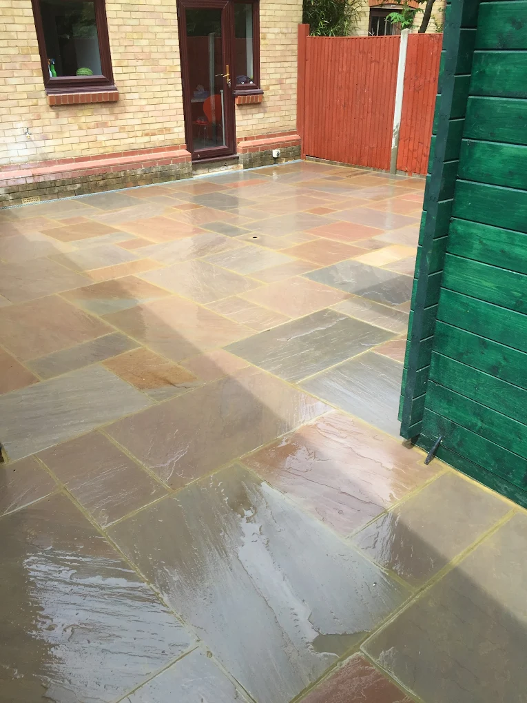 Indian sandstone patio project in Haslemere, Surrey — project 10